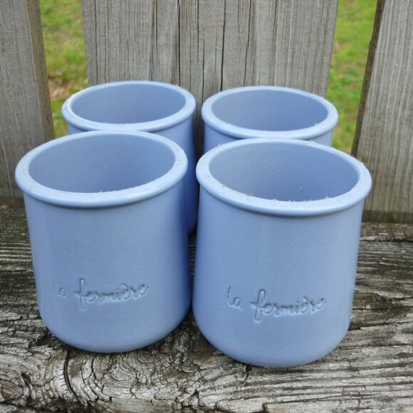 La Fermiere Other - LA FERMIERE Terra Cotta Cups / Pots PERIWINKLE BLUE